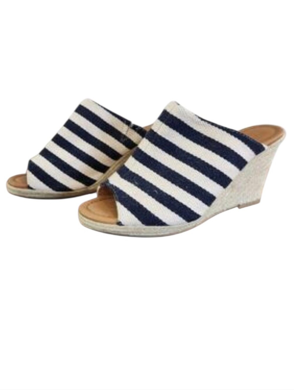 Lane Bryant Striped  Wedge Mule Sandals